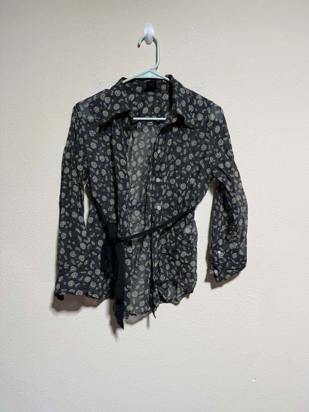 Marc Jacobs Daisy Print Sheer Button Down Shirt Size 2